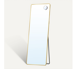 Miroir Pleine Longueur 150x40 Cm Sur Pied - Cadre Métal Étroit Doré Ou Noir, Verre HD Incassable - Pour Chambre, Salon, Dressing, Salle De Sport - 4