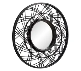 Miroir Organique En Bois De Sapin 85x65 Cm - Forme Originale, épaisseur 3 Cm, Couleur Noyer, Pour Entrée, Chambre, Salle De Bain