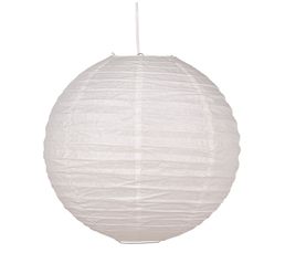 Suspension Déco Montgolfière En Papier - Ø 30 Cm, Hauteur 45 Cm, Blanc, Pour Chambre D’enfant (Ostaria)