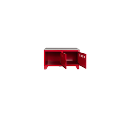 Meuble Bas Industriel Metal Rouge Armoire Et Caisson De Bureau But