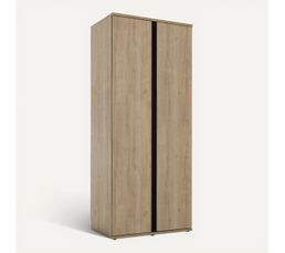 Armoire Penderie Style Mexicain Tequila En Pin Massif – 2 Portes, 1 Tiroir, Finition Cirée Antique - 5