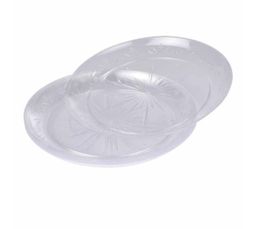 Lot De 50 Assiettes En Plastique Transparent à Bord Doré AKOLAFE - 2 Tailles Réutilisables (19 Cm Et 26 Cm) Pour Fêtes Et Mariages - 14