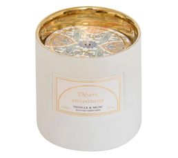 Bougie Boule Diam 7,6cm Finition Rustique, Blanc - Décoration