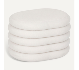 Pouf Coffre De Rangement HOMCOM - Tissu Bouclette, 45 X 41 Cm, Charge 120 Kg - Blanc - Pour Salon, Chambre, Entrée - 12