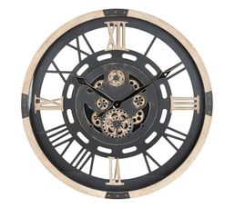 Décoration Murale DIY Horloge Murale 3D DIY Sans Cadre - Mécanisme Silencieux - Taille Variable 70-130cm - Noir Moderne Horloge à Monter