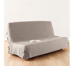 Housse De Clic Clac 140x0 Beige Atmosphera Accessoire Banquette But