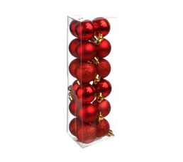Boules De Noël Rouges Mates Et Brillantes - Lot De 24 (3cm) Pour Décorer Sapin Et Maison - 9