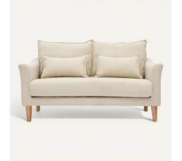 Canapé D'angle Convertible 3 Places - Velours Côtelé, Repose-pieds, Rangements, Chargeur USB, Beige