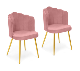 WOHNLING Chaise De Bureau Pivotante En Velours Rose | Design Avec Dossier | Réglable En Hauteur 120 Kg | Sans Roulettes | Pour Bureau à Domicile