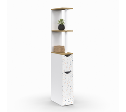 Armoire Machine à Laver Avec Plan à Langer VICCO Viktor - Blanc/Artisan - 2 Pièces (68x88.2x60 Cm) + Matelas à Langer