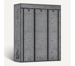 Armoire De Rangement Dressing Avec Housse – 6 étagères + 1 Tringle 60 Cm – Dimensions 105 X 43 X 170 Cm, Tube Acier Et Tissu – Pour Chambre, Vestiaire (Noir)