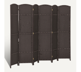 Paravent 4 Pans En Bois Brun - Dimensions 170 Cm Hauteur X 160 Cm Largeur - Style Persienne, Déco Pratique