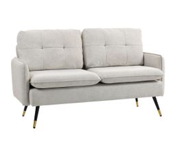 Canapé Banquette 2 Places Bois D'hévéa Bouclette - Isak Bouclette