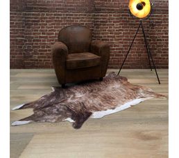Tapis Imitation Peau de vache, Vache G5070-2, marron cuir 100x150 cm