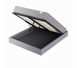 Lit Double Rembourré Avec Rangement, Tête De Lit Réglable, Usb Et