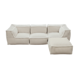 Canapé Deux Places De 208 Cm, Velours Côtelé, Modulable