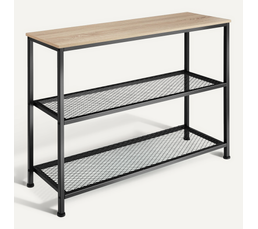 SoBuy Table Console Industrielle Avec 3 étagères - Style Rétro Pour Entrée Et Salon - 110x35x96 Cm