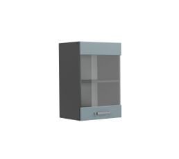 MODENA - Meuble Bas - 1 Porte Battante - 60 X 52 X 82 Cm - Chene Artisan / Noir Mat - Plan De