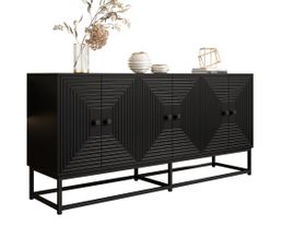 Buffet 3 Portes Noir Rolia 120 Cm | Leroy Merlin
