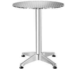 Table De Jardin Métal Bilbao 70x70x71 Cm Gris - Idéale Pour 2 Personnes - Coin Repas Extérieur Compact
