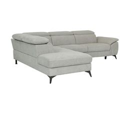 Canapé d'angle droit relax PALLADIO tissu eden beige - Canapé BUT