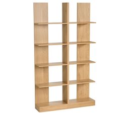 Bibliothèque Design Asymétrique Couleur Bois Foncé Noyer– Pieter – 5 étagères. 10 Compartiments De Rangement. 83x23x173cm - Gamm Vert