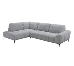 Canapé Velours Haut De Gamme Avec éclairage LED Et Rangements - Gris Clair, Repose-pieds, Ports USB, Design Modulaire