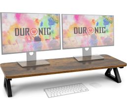 Support Rehausseur Pour Écran PC/TV - Blanc 85x30x15 Cm, MDF 18mm - Organiseur Bureau Avec Espace Rangement