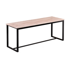Banc Scandinave Capitonné En Tissu Effet Laine Bouclée Blanc Et Bois