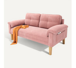 Banquette Canapé Enfant En Velours Côtelé Kaki - Bois, Dimensions 84x43.5x50cm, Pour Chambre D'enfant