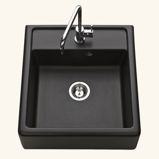 Évier Timbre D'office Granit Noir Kümbad Kiwi 1 Bac 595x630