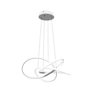 Suspension LED Blanc 62 Cm Anneaux 68 W Avec Télécommande Hauteur Réglable