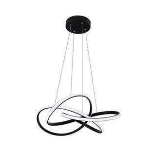 Suspension LED Noir Hauteur Réglable 62 Cm 62 W Anneaux  Dimmable Avec Télécommande
