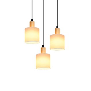Spension Bois E14 Vintage Blanc E14 Pendule 3 Flamme