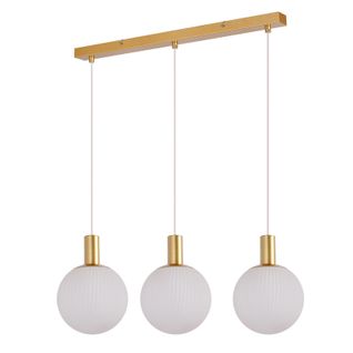 Suspension Table à Manger Suspension Verre E27 Doré Lampe Suspendue 3 Ampoules Moderne