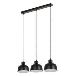 Suspension Vintage Lampe Suspendue Table à Manger 3 Ampoules Rétro Industriel Noir E27