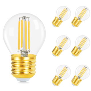 6 Ampoules LED E27 à Filament Vintage Blanc Chaud 2700k 4w G45 En Verre De Haute Qualité Idéales