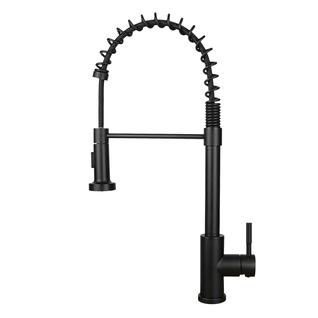 Robinet De Cuisine Douchette Extractible Rotatif Mitigeur D'évier Haute Pression Avec 2 Types Noir