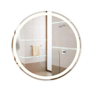 Miroir Lumineux Salle De Bain Rond 70 Cm LED Mural Interrupteur Tactile Ip44 Réglable 3000k-6500k