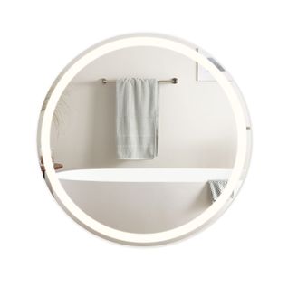 Miroir Lumineux Salle De Bain Rond 80cm LED Ip44 Interrupteur Réglable 3000k-6500k