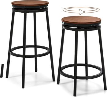 Tabourets De Bar Pivotants, Tabouret Cuisine Réglables En Hauteur 74/61 Cm, Cadre En Métal