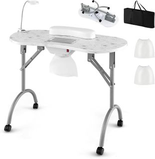Table De Manucure Pliante Avec Aspirateur (blanc,90 X 43 X 73 Cm)