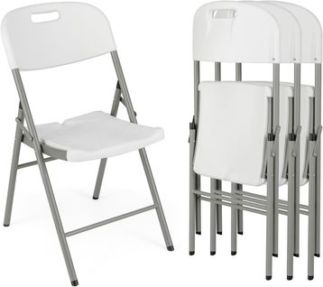 Lot De 4 Chaises Pliantes En Hdpe, Chaise De Jardin Exterieur, Charge 160 Kg, 58 X 45,5 X 84 Cm