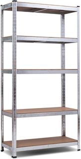 Etagère De Garage à 5 Niveaux Charge Max.875kg Avec Etagère Ajustable, 40 X 90 X 180 Cm (argent)