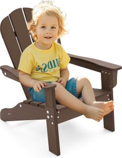 Chaise Adirondack De Jardin Enfant Avec Design Ergonomique et Accoudoirs  (marron)