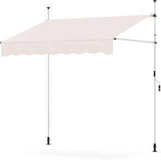 Store Banne Manuel Rétractable De 2 X 1,2m, Hauteur Réglable 210-300cm, Anti Uv (blanc)