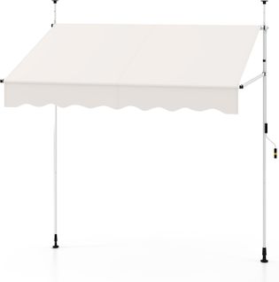 Store Banne Manuel Rétractable De 2 X 1,2/1,35/1,5m, Hauteur Réglable 210-300cm (blanc)