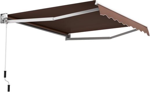 Store Banne Manuel Rétractable De 245 X 200cm Angle Ajustable 40°-100°, Auvent De Terrasse  (marron)