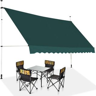 Store Banne Manuel Rétractable De 3,5 X 1,25m Avec Manivelle Hauteur Réglable 200-300cm (vert)