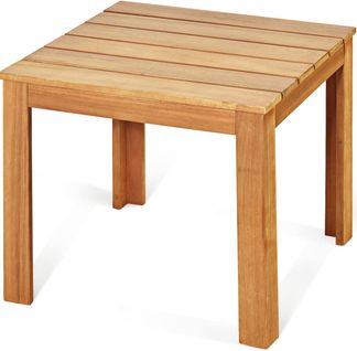 Table D’appoint Extérieure En Bois D'acacia Charge 100kg, Table Basse De Jardin Carrée, Naturel